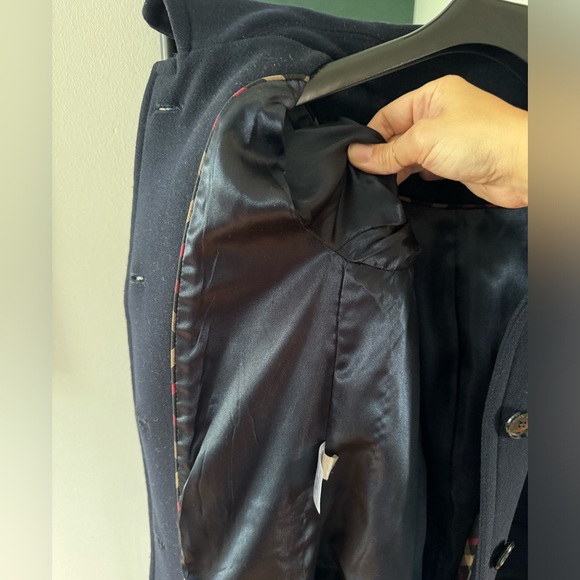 Navy Pendleton long wool coat with hood - Picture 4 of 14